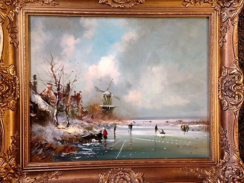 Onbekende kunstenaar, olieverf op paneel, Oud Hollands IJsvermaak kopen? Bied vanaf 120!