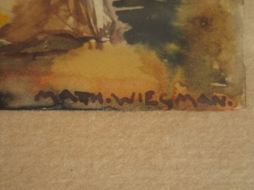 Matthieu Wiegman 1886-1971 Bergense School 1940 aquarel "kruisiging" gesigneerd  kopen? Bied vanaf 1!