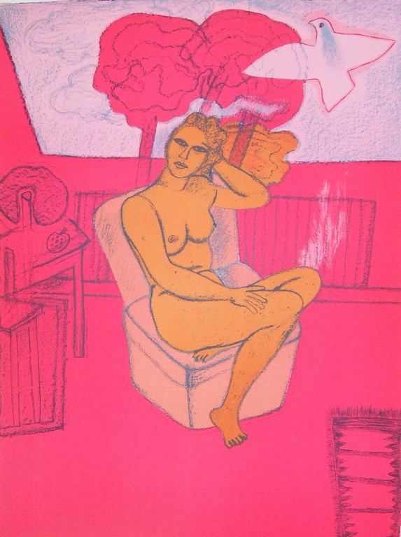 Corneille : naakt in roze (schitterende kleurenlithografie) kopen? Bied vanaf 1!