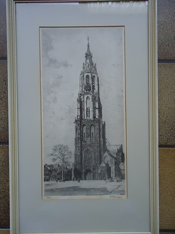 H.E. Roodenburg ( 1895 - 1987 ) - ets - Delft.  kopen? Bied vanaf 1!