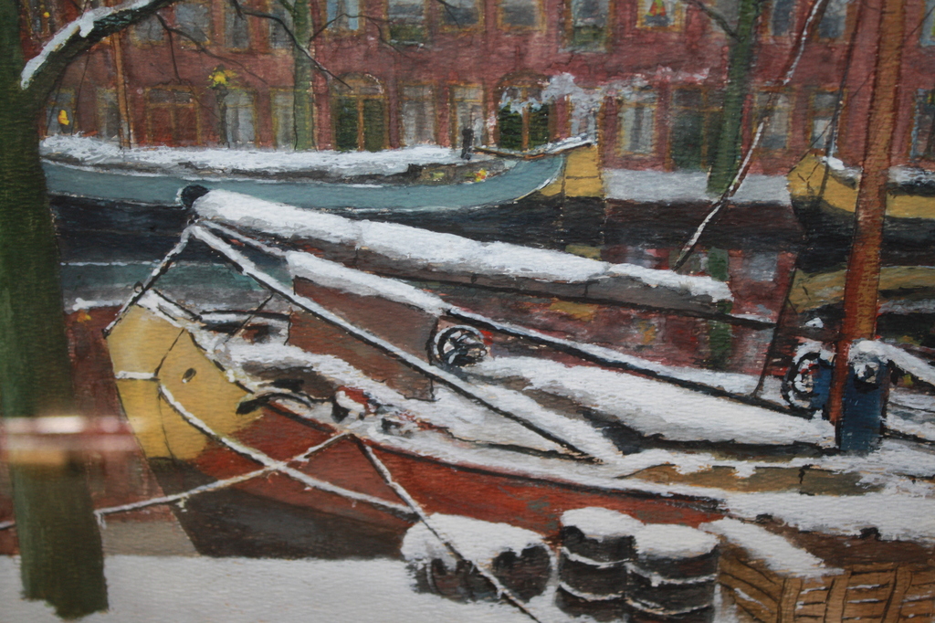 WILLEM TIJSSEN - BOTEN IN DE WINTER AMSTERDAM verkocht voor € 40!