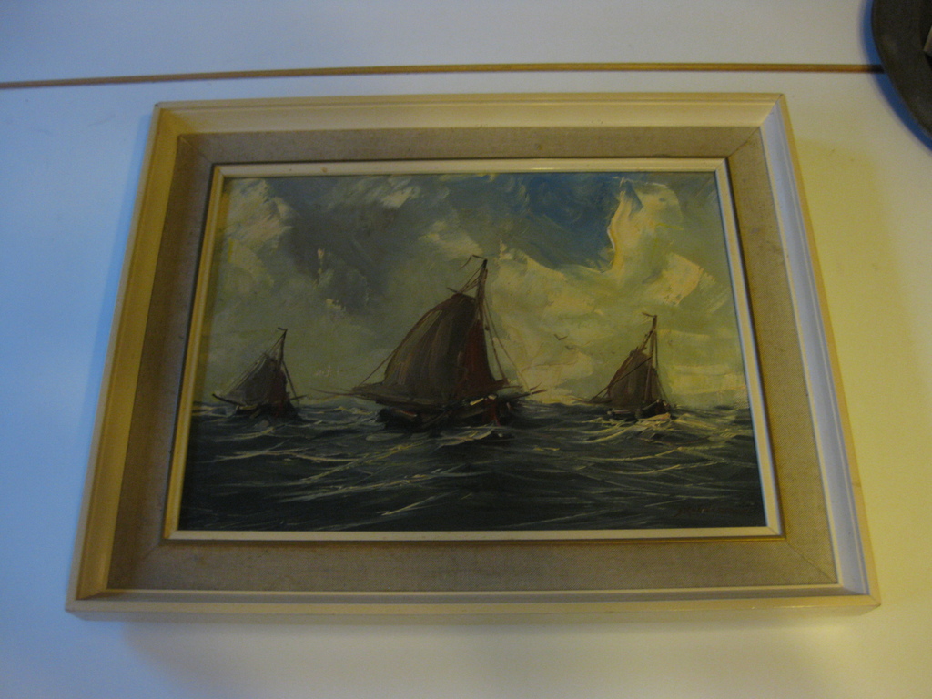 Schepen op zee - Jan Kelderman 30x40 cm verkocht voor € 35!