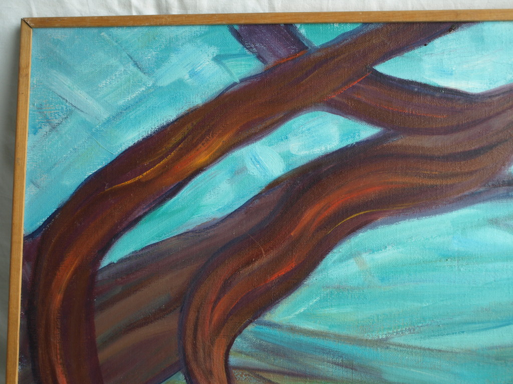 Onbekend : Olieverf op doek , Uitzicht – ingelijst – 1975 kopen? Bied vanaf 50!