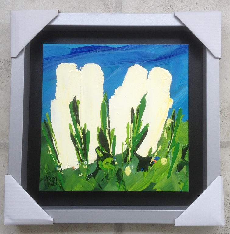 Ad van Hassel - Tulpenschilderij in baklijst (2) kopen? Bied vanaf 1!