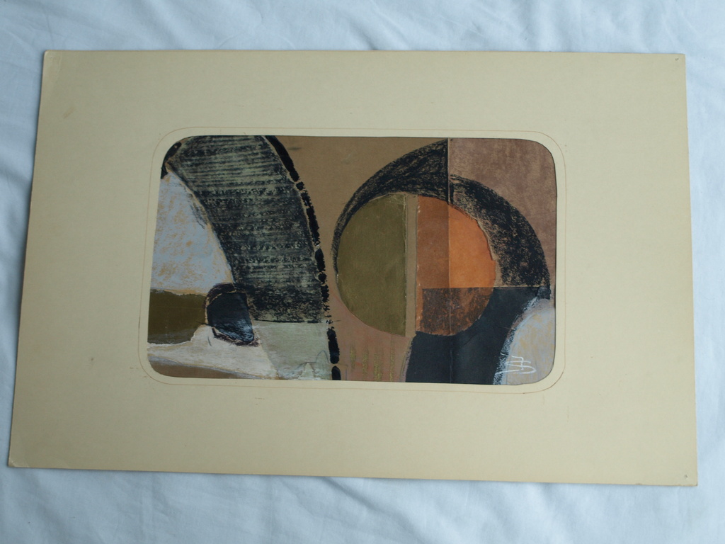 Josje Smit : Gemengde techniek , Abstract 1 – gesigneerd – ca 1970 kopen? Bied vanaf 1!