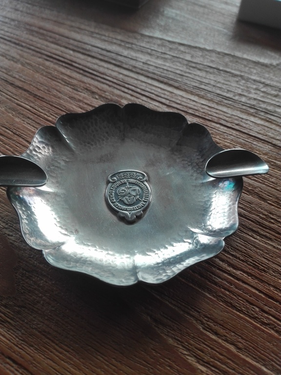 Design door SOLA, zwaar verzilverde asbak 1885, jugendstil? kopen? Bied vanaf 1!