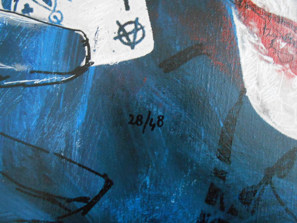 Handbewerkte Joker (blue) van Donkersloot op linnen. kopen? Bied vanaf 600!