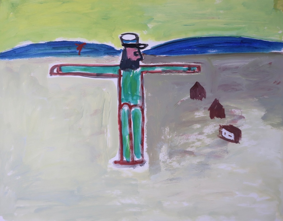 Ruven Levav: Gouache, Figuur in landschap kopen? Bied vanaf 1!