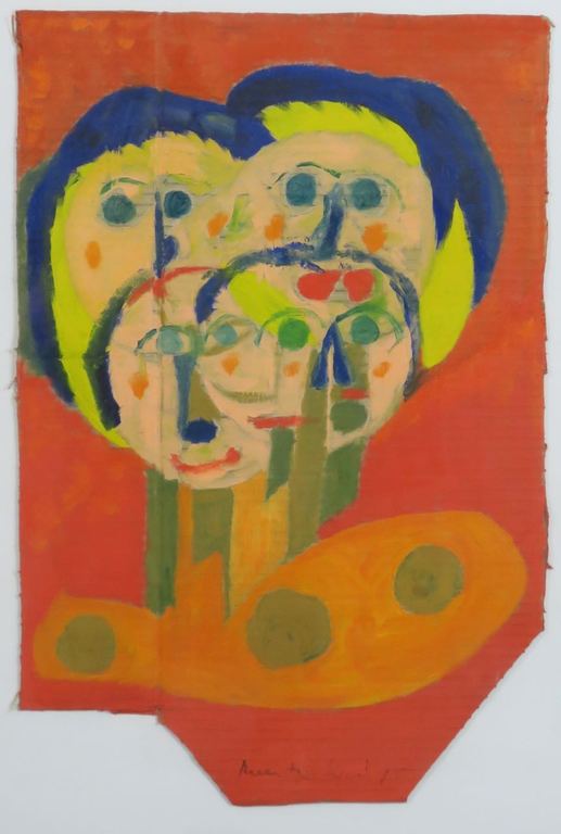 Meertje Kaal: Olieverf op karton, Zonder titel - Ingelijst kopen? Bied vanaf 20!