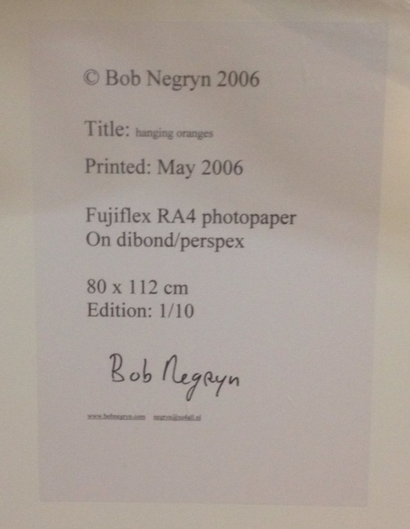 Bob Negryn - Bob Negryn, Fujiflex RA4 paper op dibond/perspex, Hangende Sinaasappels, 2006 kopen? Bied vanaf 100!