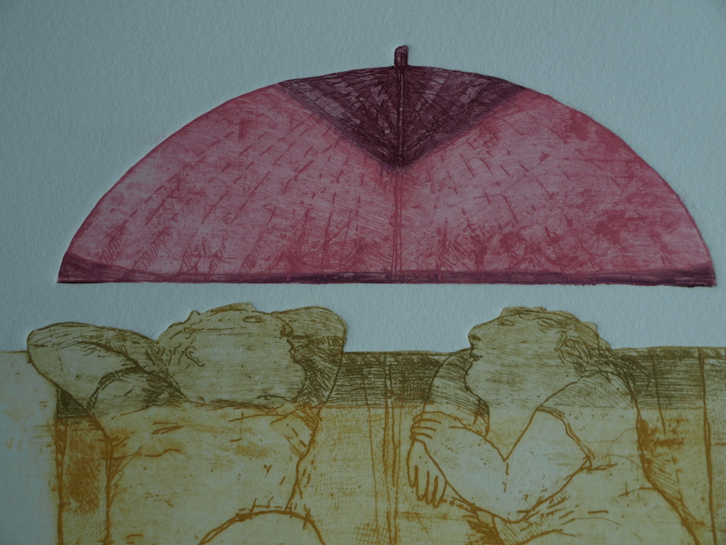 Karin Campfens : Ets, Onder de roze parasol - 1993 kopen? Bied vanaf 25!