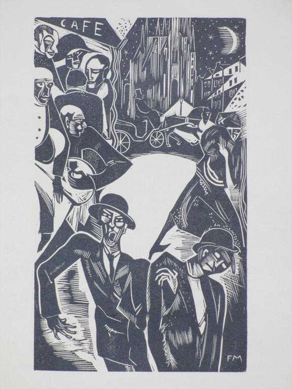 Fokko Mees, De Dronkaards, Houtsnede 1921 kopen? Bied vanaf 50!