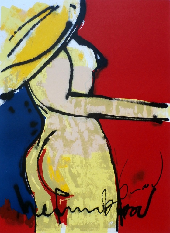 Herman Brood - Herman Brood - grote zeefdruk: Naked Beaty verkocht voor € 399!