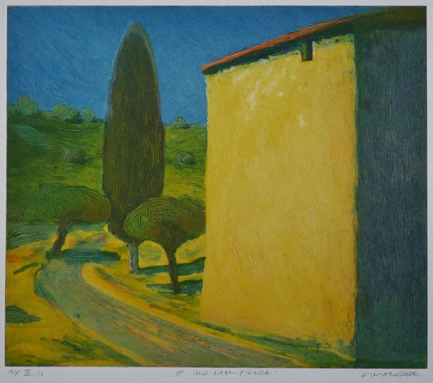 Elmar Gille, Reliëfdiepdruk, Op weg naar Pienza, kopen? Bied vanaf 45!