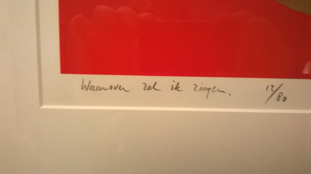Rob Scholte - Kleurenlitho: "Waarover zal ik zingen" kopen? Bied vanaf 225!