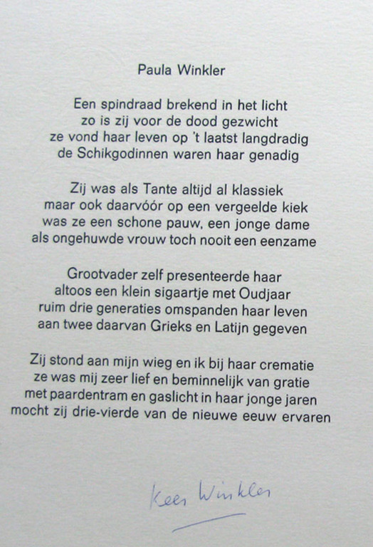 Siep van den Berg (1913-1998) - PAULA WINKLER - rijmprent kopen? Bied vanaf 1!