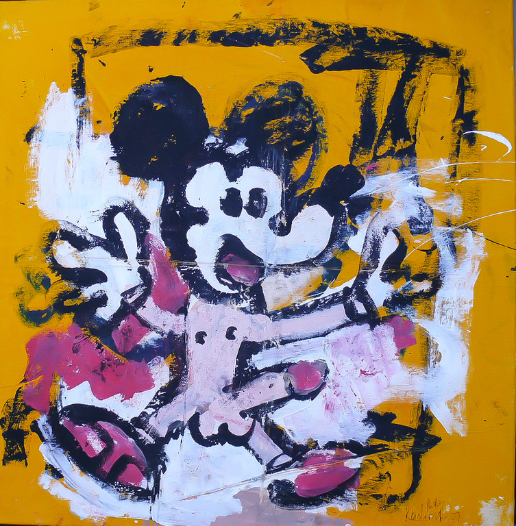 Peter Klashorst: olieverf, Mickey Mouse kopen? Bied vanaf 299!