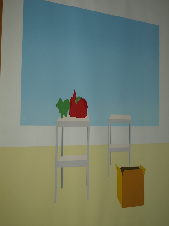 Wil Klaassen – Zeefdruk – Dorp – Gesigneerd - No 8 van 26 -Ingelijst  59 x 79 cm verkocht voor € 50!