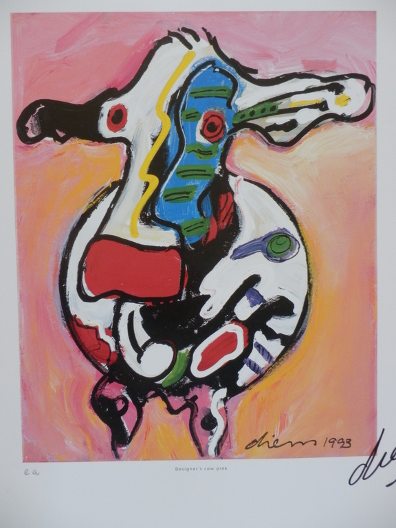 PETER DIEM Giclee    DESIGNERS COW PINK  Handgesigneerd kopen? Bied vanaf 1!