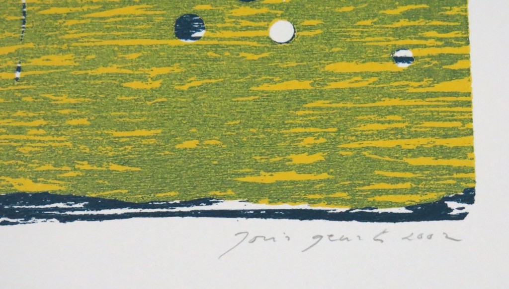 Joris Geurts: Houtsnede, Zonder titel (geel/blauw) kopen? Bied vanaf 20!
