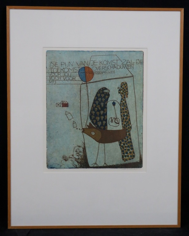 Michel Overbeeke: Ets, De toekomst - Ingelijst kopen? Bied vanaf 60!