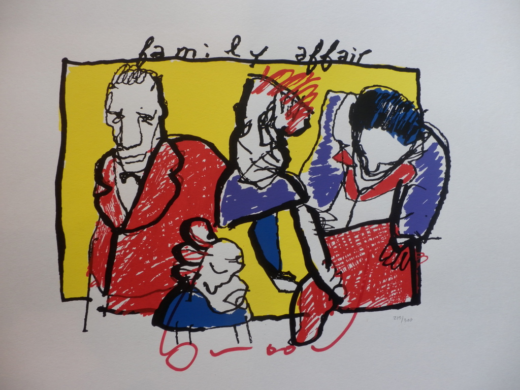 HERMAN BROOD  HANDGESIGNEERDE En Gelimiteerde ZEEFDRUK  FAMILY AFFAIR verkocht voor € 175!