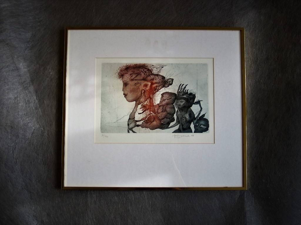 Meesterlijk Grafisch werk van de Tsjechisch surrealist Karel Demel (1942) kopen? Bied vanaf 1!