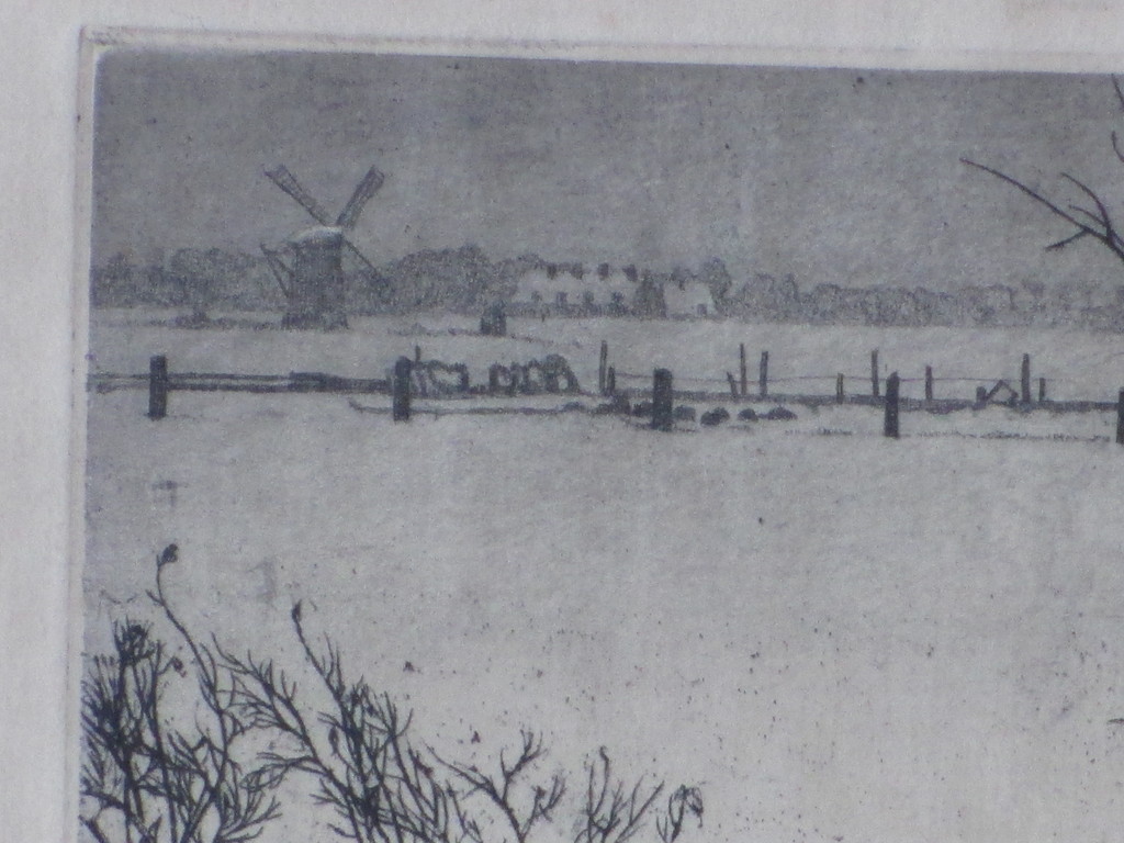 Arend Hendriks, Tuintje in de sneeuw, Ets kopen? Bied vanaf 40!