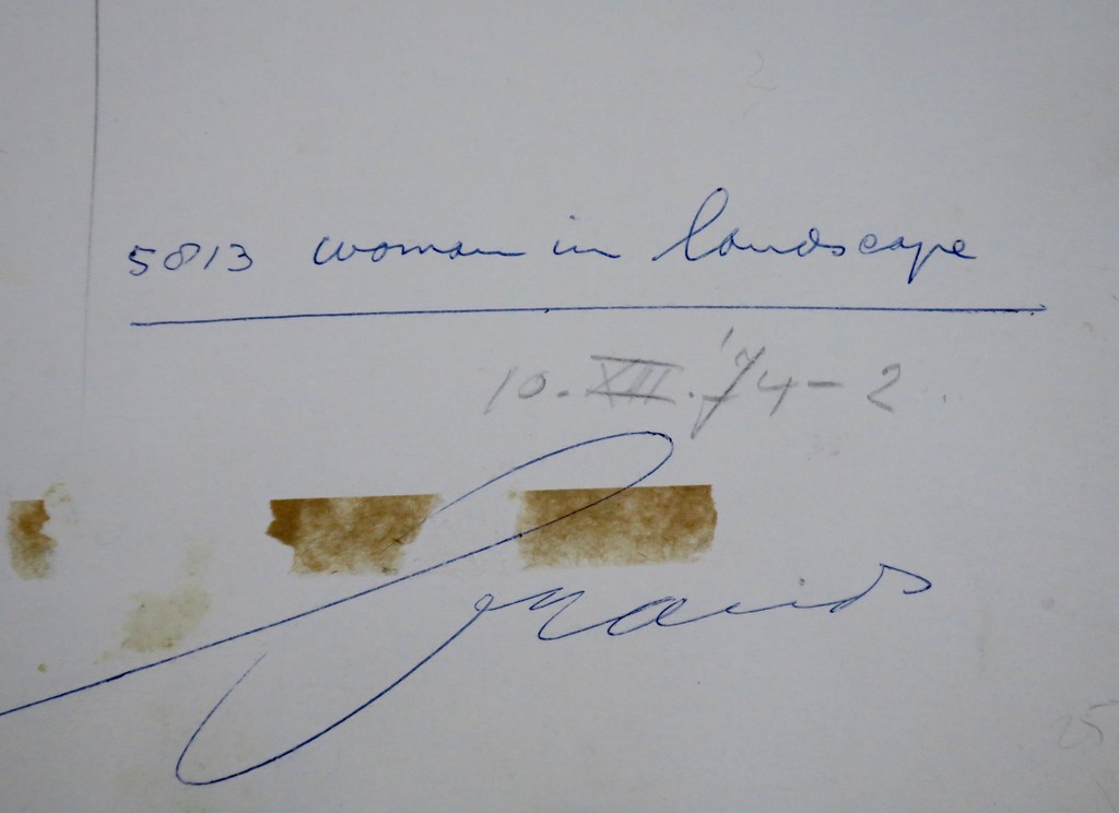 Eugene Brands: Gouache, Vrouw in landschap - Ingelijst kopen? Bied vanaf 950!