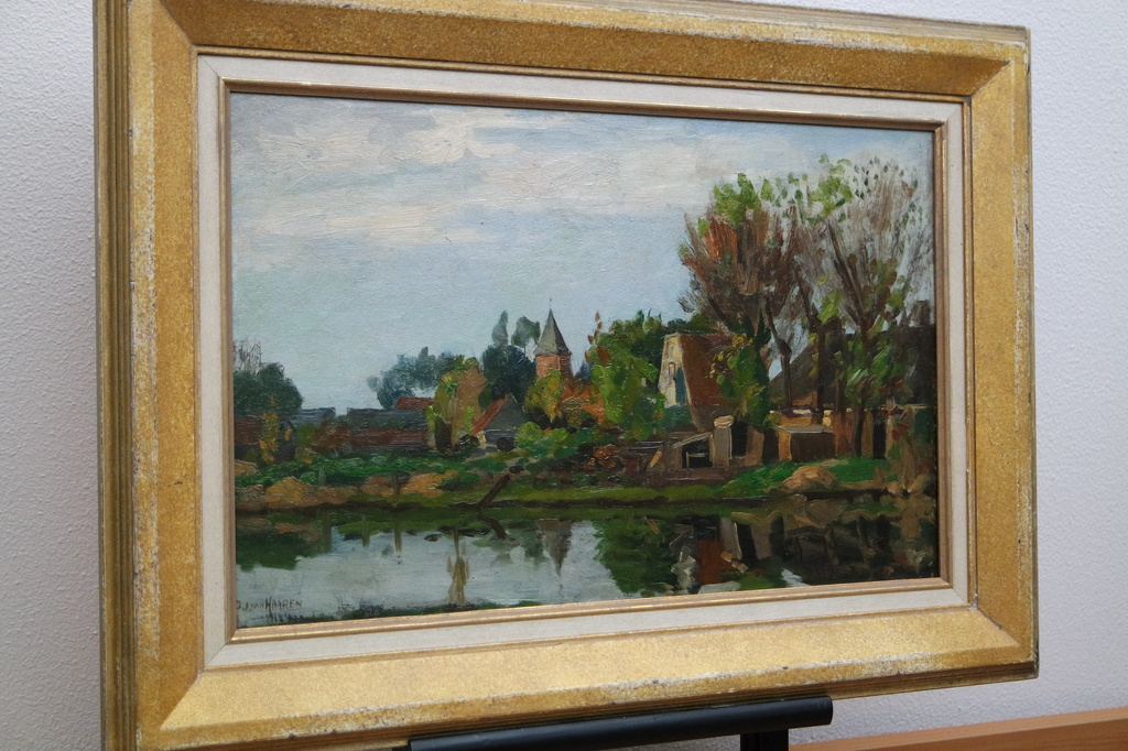 Dirk Johannes van Haaren (1878-1953) - olieverf op paneel - Oud Sloterdijk kopen? Bied vanaf 325!