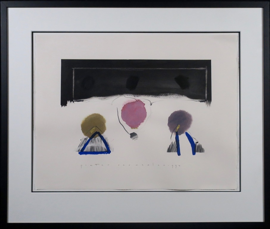 Pieter Vermeulen: Gemengde techniek, Zonder titel - Ingelijst kopen? Bied vanaf 35!