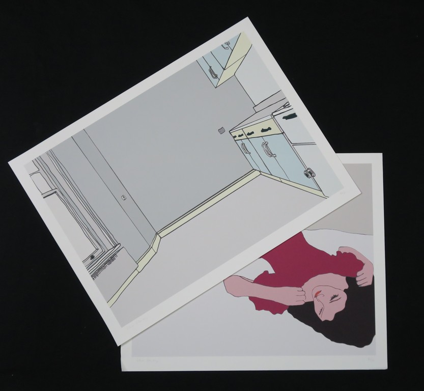 Lot met 2 piezografien van Una Henry: Girl in bed/ Kitchen kopen? Bied vanaf 1!