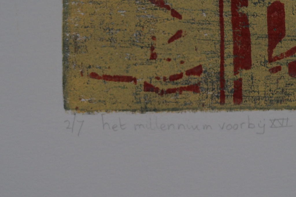 Onbekende kunstenaar - twee zeefdrukken - het millenium voorbij - 2000 kopen? Bied vanaf 15!