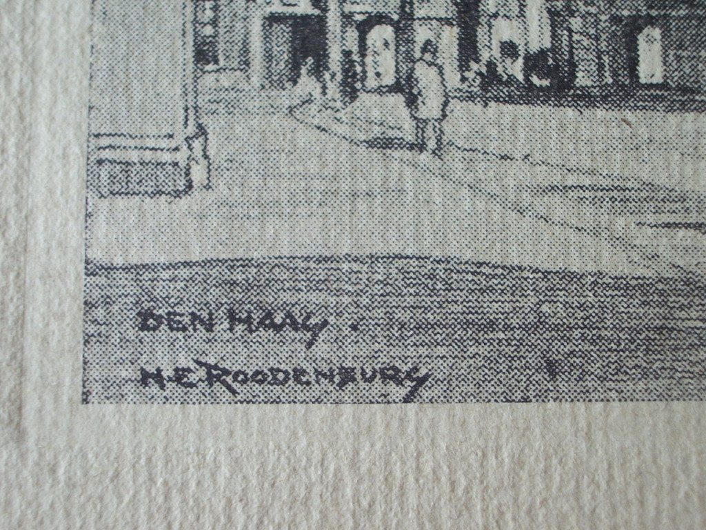 Hendrikus Roodenburg: pracht ets, Binnenhof anno 1930, signering in de plaat kopen? Bied vanaf 1!