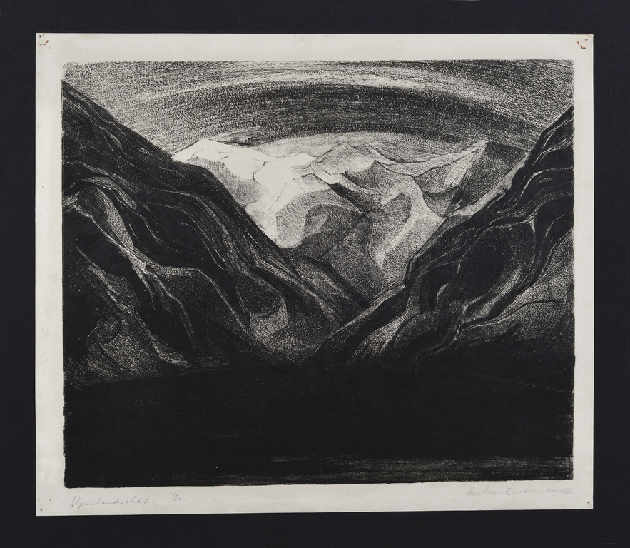Aart van Dobbenburgh: Litho – Alpenlandschap kopen? Bied vanaf 35!