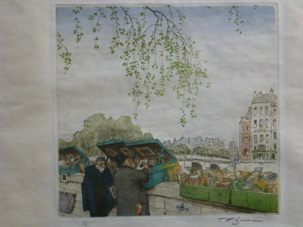 Tavik Frantisek Simon - kleurenets - Les Bouquinistes, Paris verkocht voor € 100!