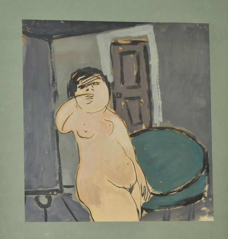 Metten Koornstra: Gouache. Naakte vrouw kopen? Bied vanaf 200!