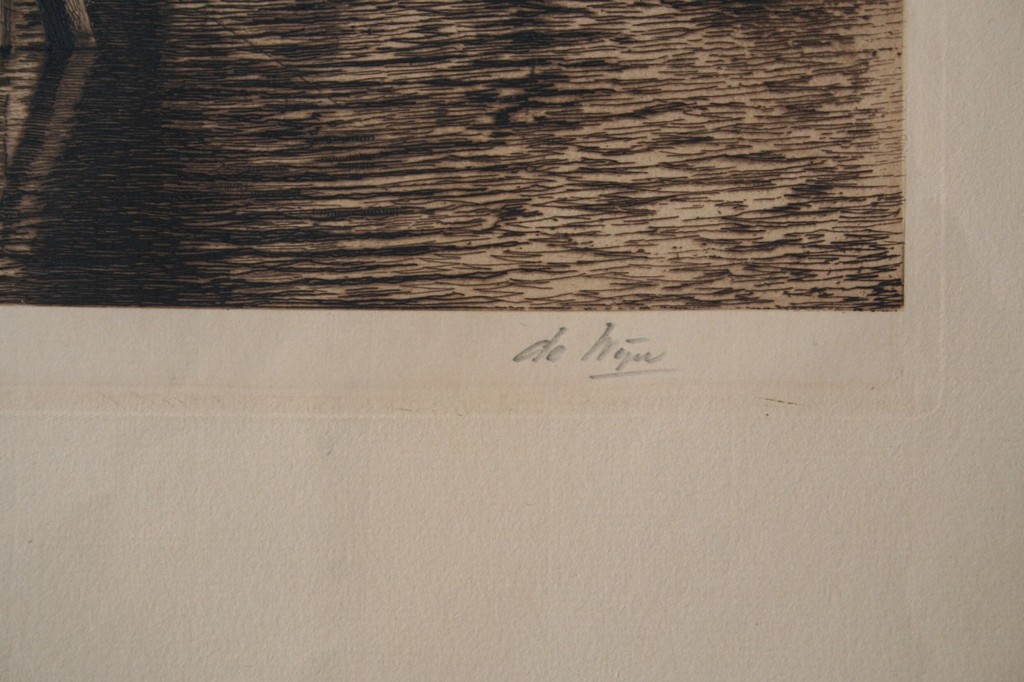 W.A.  de Wijn, ets molen de Adriaan Haarlem, gesigneerd  kopen? Bied vanaf 25!