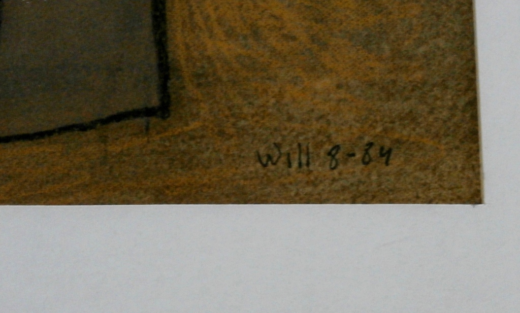 Will Leewens - Houtskool/pastel: figuren en zon - 1984 kopen? Bied vanaf 1150!
