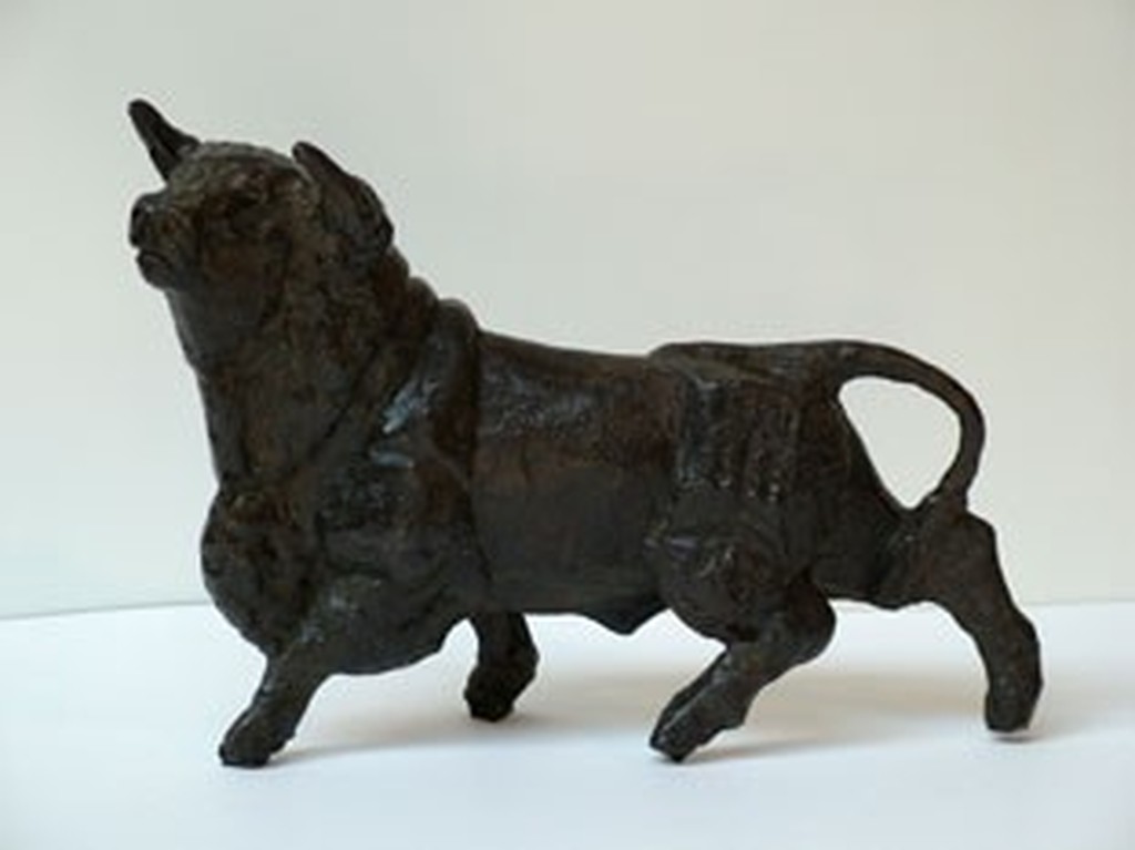 Theo Mackaay Spaanse Stier in puur BRONS. verkocht voor € 1050!