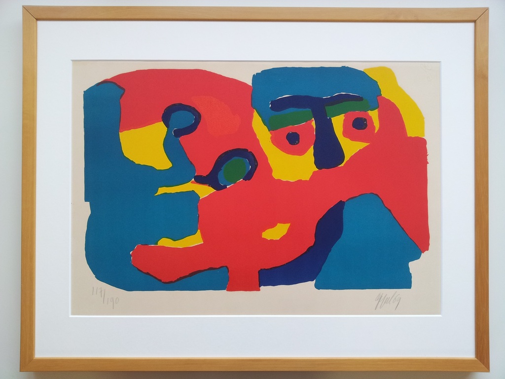 Karel Appel: litho Man met sjaal, S/N uit 1969 verkocht voor € 425!