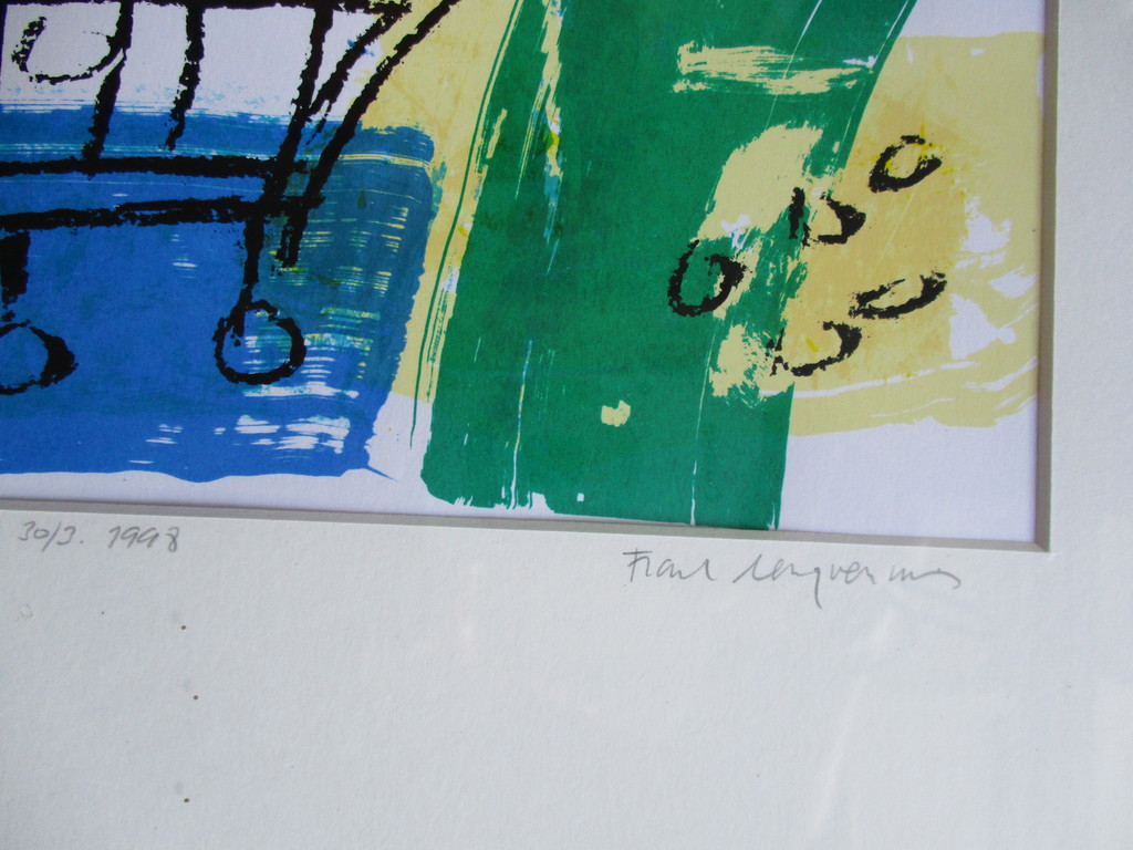 Frank Lengvenius: litho, 2 stuks handgesigneerd kopen? Bied vanaf 40!