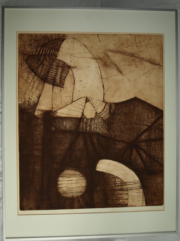 GUILLAUME LE ROY (1938-2008) - Ets – Abstract – Gesigneerd en ingelijst –  1976 kopen? Bied vanaf 60!