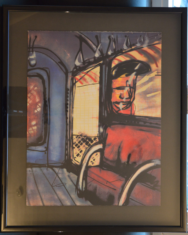 Herman Brood: Kunstdruk, Zelfportret in New Yorkse metro, 1989 verkocht voor € 270!