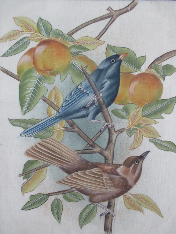 4x Handbeschilderd zijden doek: vogels kopen? Bied vanaf 15!