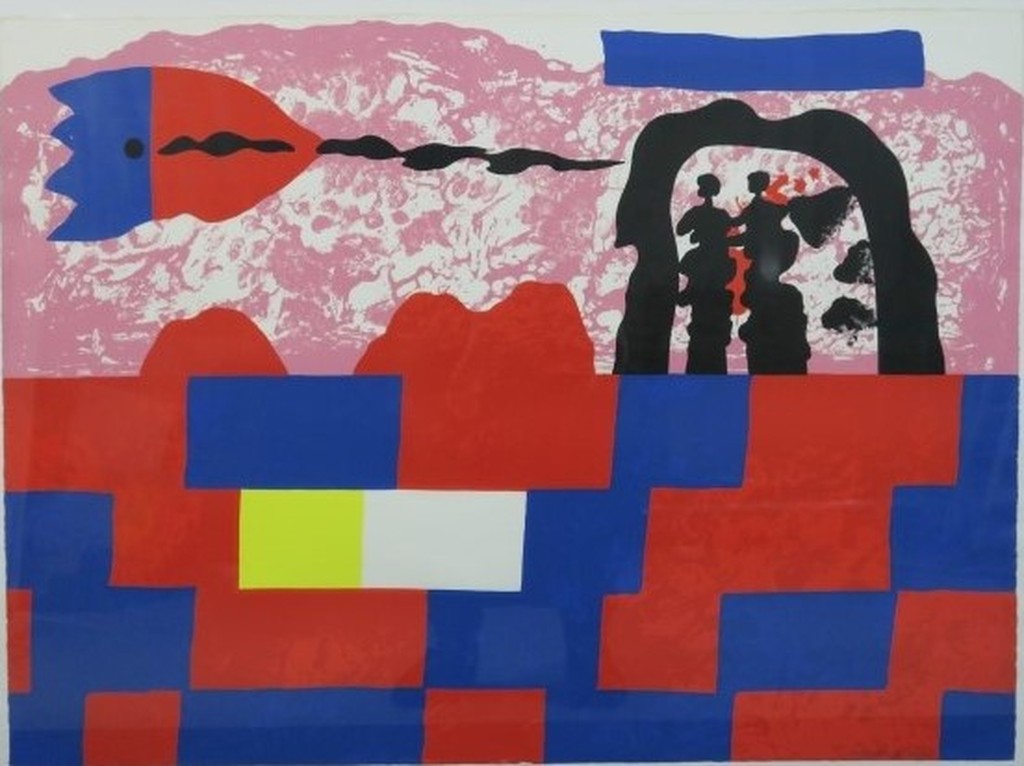 Jef Diederen: Litho, Zonder titel - Ingelijst kopen? Bied vanaf 70!