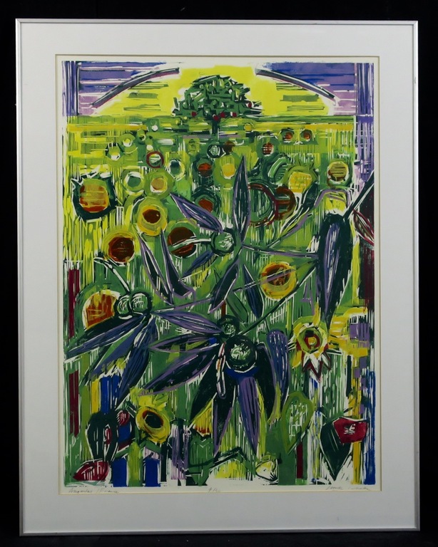 Luuk Scholten: Houtsnede, Augustus - Ingelijst kopen? Bied vanaf 40!