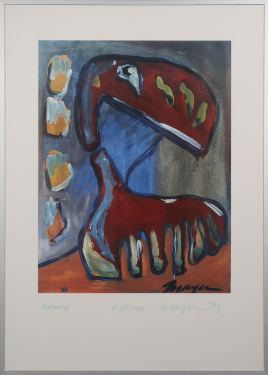 Onbekend gesigneerd: Offset, Oiseaux II - Ingelijst kopen? Bied vanaf 1!