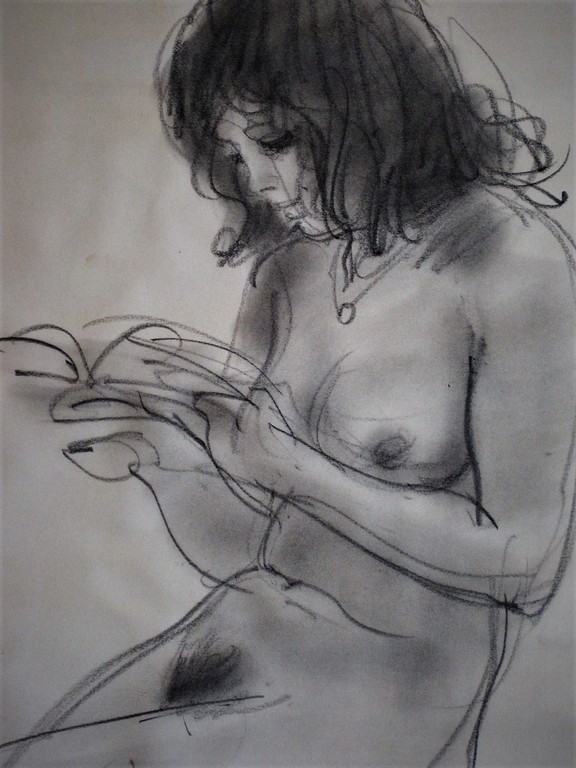 Fraaie houtskooltekening "lezend Naakt" gesign Otto Dicke (Dordrecht 1918-1984) kopen? Bied vanaf 1!