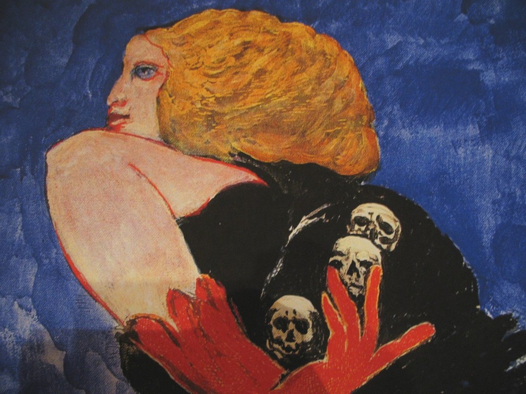 Ernst Fuchs, Giclée op canvas, Die Kopfsammlerin kopen? Bied vanaf 75!